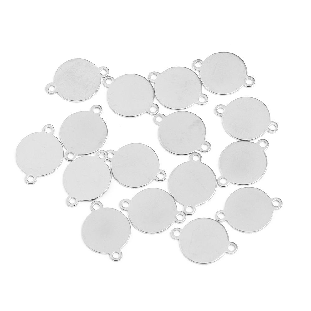 

10pcs Round Stainless Steel Charms for Jewelry Makigng Connectors Stamping Blank Dog Tags Charm Pendants Fit Necklace Wholesale 6mm