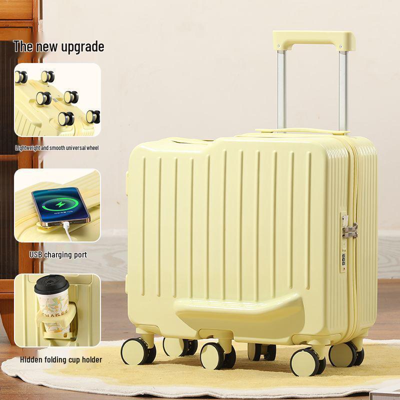 Sturdy Folding Children's Ride-On Suitcase with Magic Trolley and Secure Travel Lock