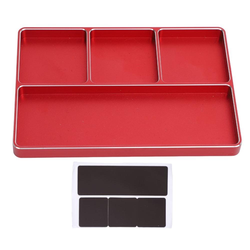 Metal RC Screw Tray 4 Grids Screw Parts Tray Durable Magnetic Screw Holder  For RC Car