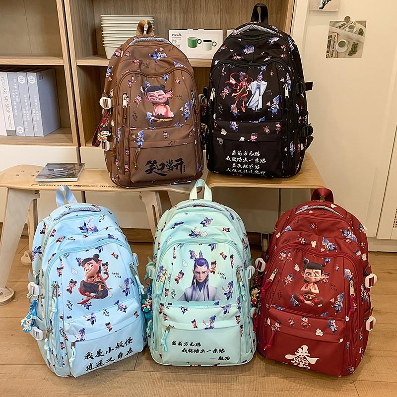 Large Student Capacity Backpack With Nezha And Aobing Print Designs For Daily