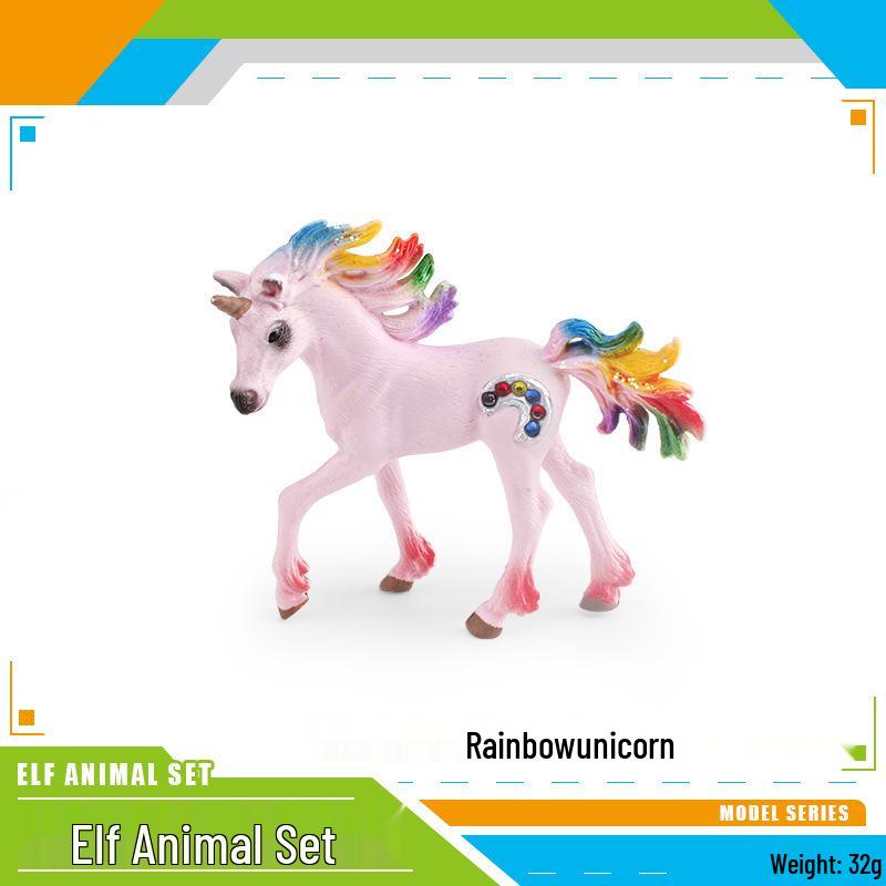 European Mythical Creatures: Pegasus Unicorn Elf Horse and Deer Fox Figurines for Children