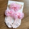 Baby Girl Socks Set Princess Full Moon 100 Days Photo Infant Socks Set Hair Accessories Baby Headband