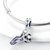 925 Silver Charms Beads Sport Basketball Football Tennis Volleyball Golden Pendant Fit Women Girl Fine Jewelry