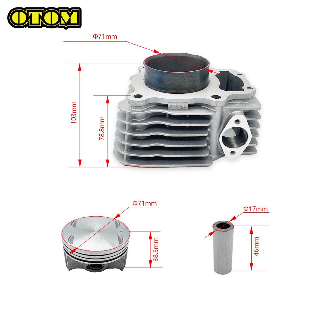 For LONCIN YB250R Motorcycle Cylinder Kit 71mm Cylinder Block Piston Pin Ring Seal Gasket KEWS K23 Engine Off-road Accessories