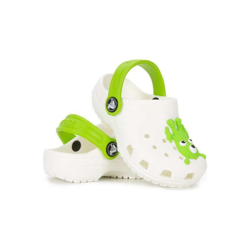 Crocs Comfortable and Versatile Children's Sandals White and Green Children's Model
