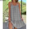 MODIQUE 2025 Summer Plus Size New Women's Loose Casual Hot Floral Halter Long Dress Ladies Folk Multiple Colors O-Neck Dress
