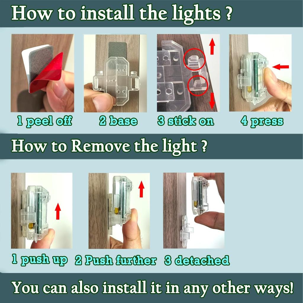 Wireless Strobe LED Lights, 4 Pack, RGB Emergency Warning Lights, USB Rechargeable, 7 colors 30 Flash Modes, High Brightness, For Car Motorcycle