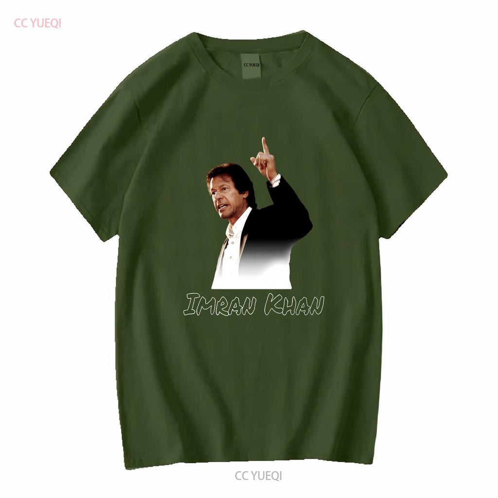 T-shirt a maniche lunghe Imran Khan Vintage Lavata Leggermente Moda Streetwear Comoda Versatile Abbigliamento Designer da Uomo