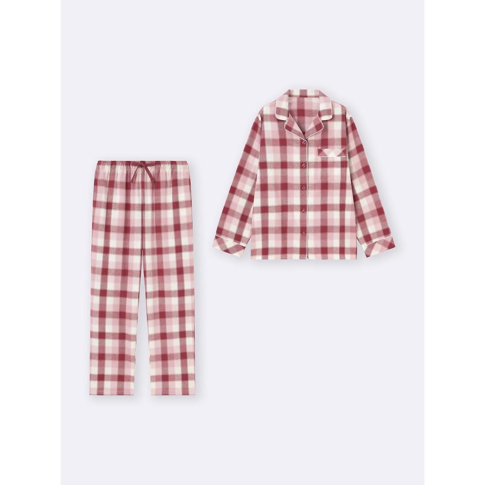 Gu By Uniqlo Flannel Pajama Long Sleeve Long Pants