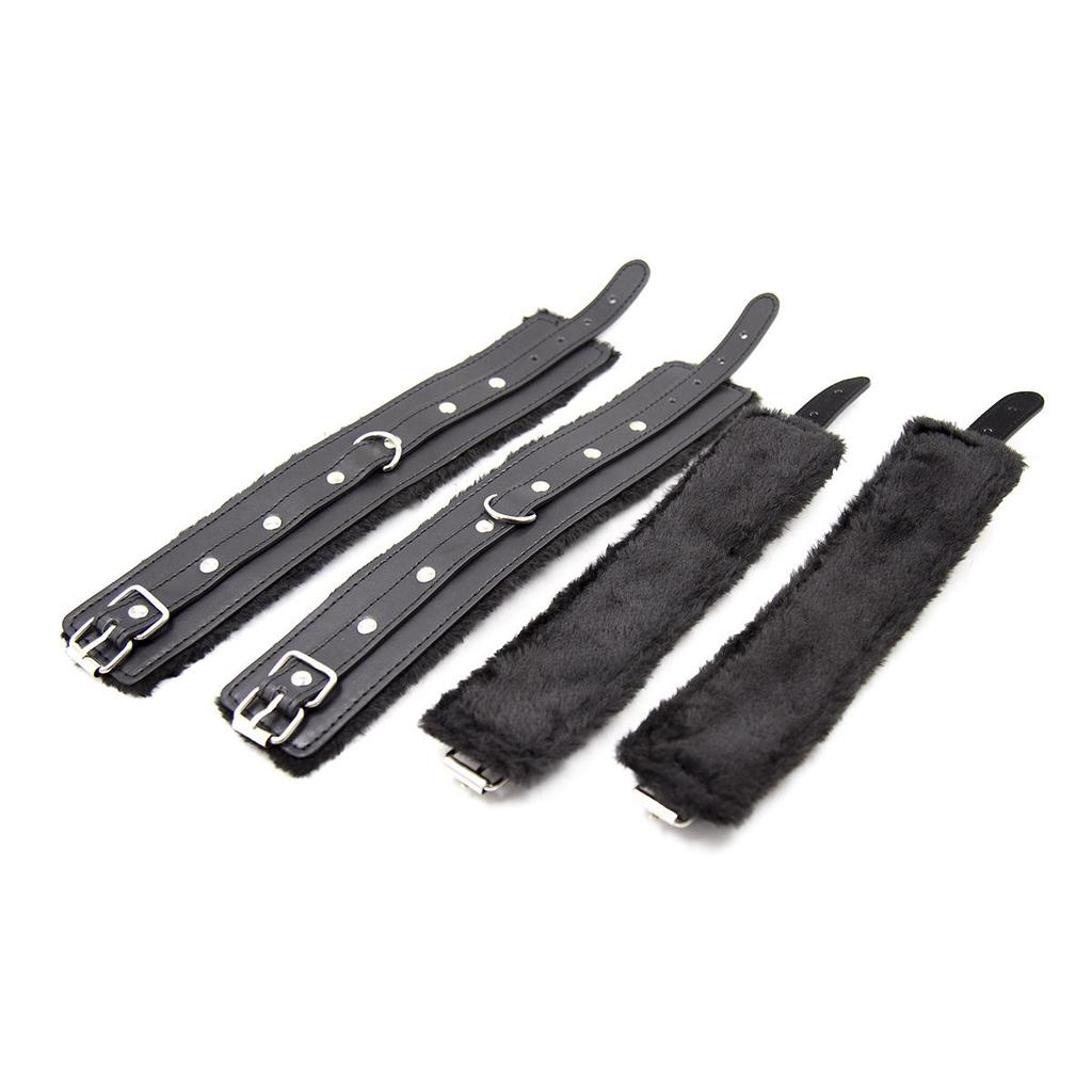 Plüsch-Handfesseln & Fußfesseln Set für Bondage & Bühnenauftritte