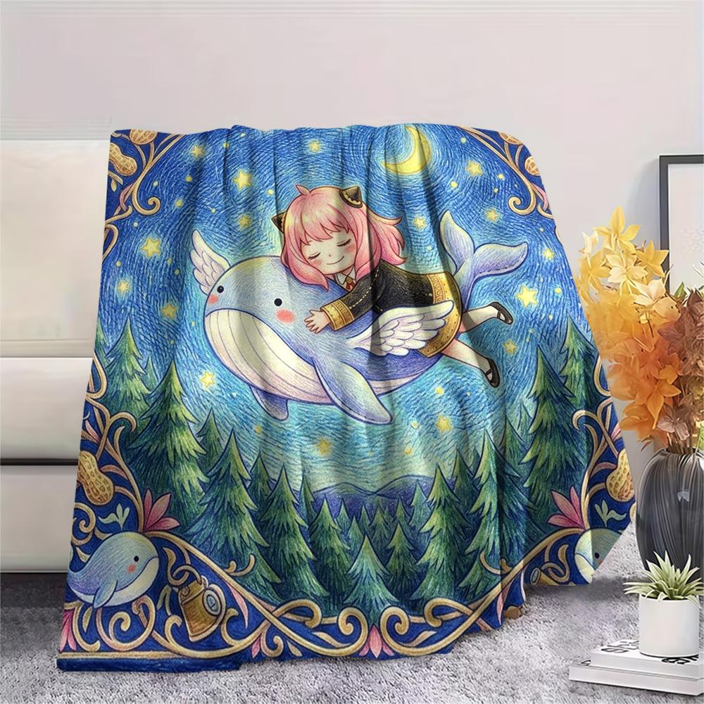 Anya Forger Print Flannel Blanket, Ultra Soft High Quality All Seasons Warm Throw, Home Decor Cozy Blanket, Perfect Christmas Gift