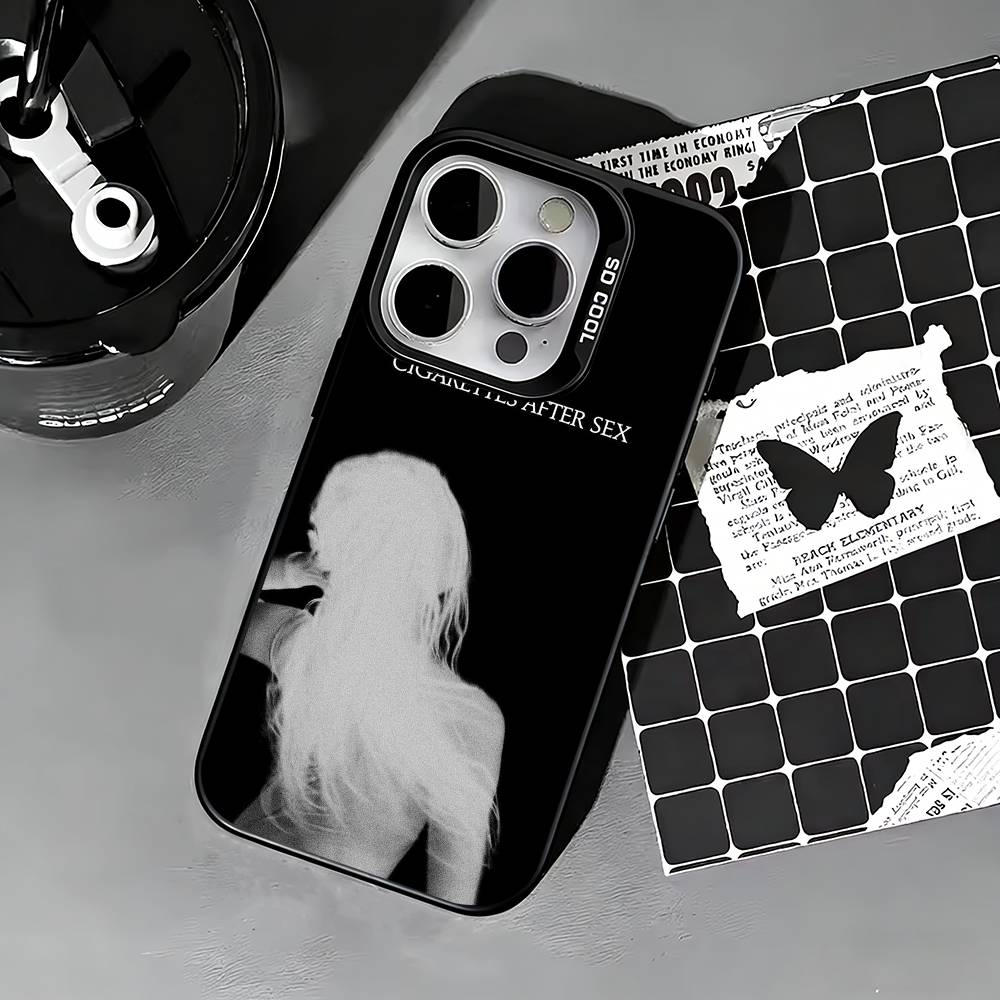 C-Cigarettes A-After Sex B-Band Phone Case For iPhone 17,16,15,14,13,12,11 Plus,Pro Max,XS,Colored Silver Phone Case
