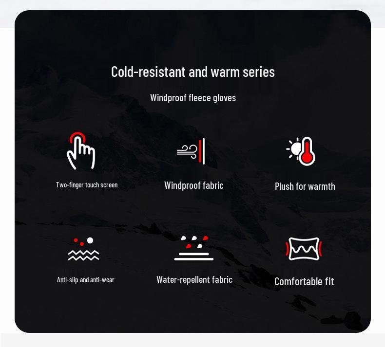 Men's Winter Touchscreen Cycling Gloves: Warm, Windproof, Waterproof, Velvet-Lined for Outdoor Electric Car Use.