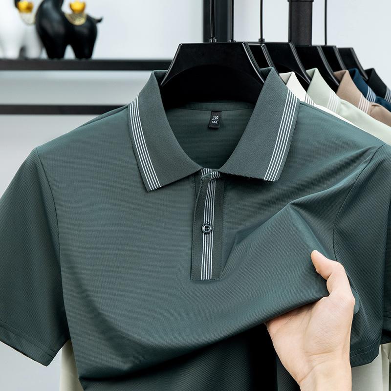 Men's Short Sleeve Polo Shirt Lapel Collar T-Shirt