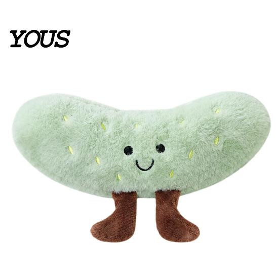 Portable Lightweight Pet Toys Squeaky Plush Dog Toy, Soft Cucumber Shape, Durable Interactive Stress Relief for Dogs Boredom Chew Toy Small And