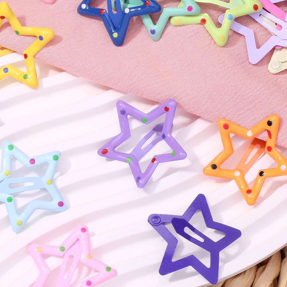 Colorful Star Hair Clips: Five-Pointed Side Clip Hairpins for Kids