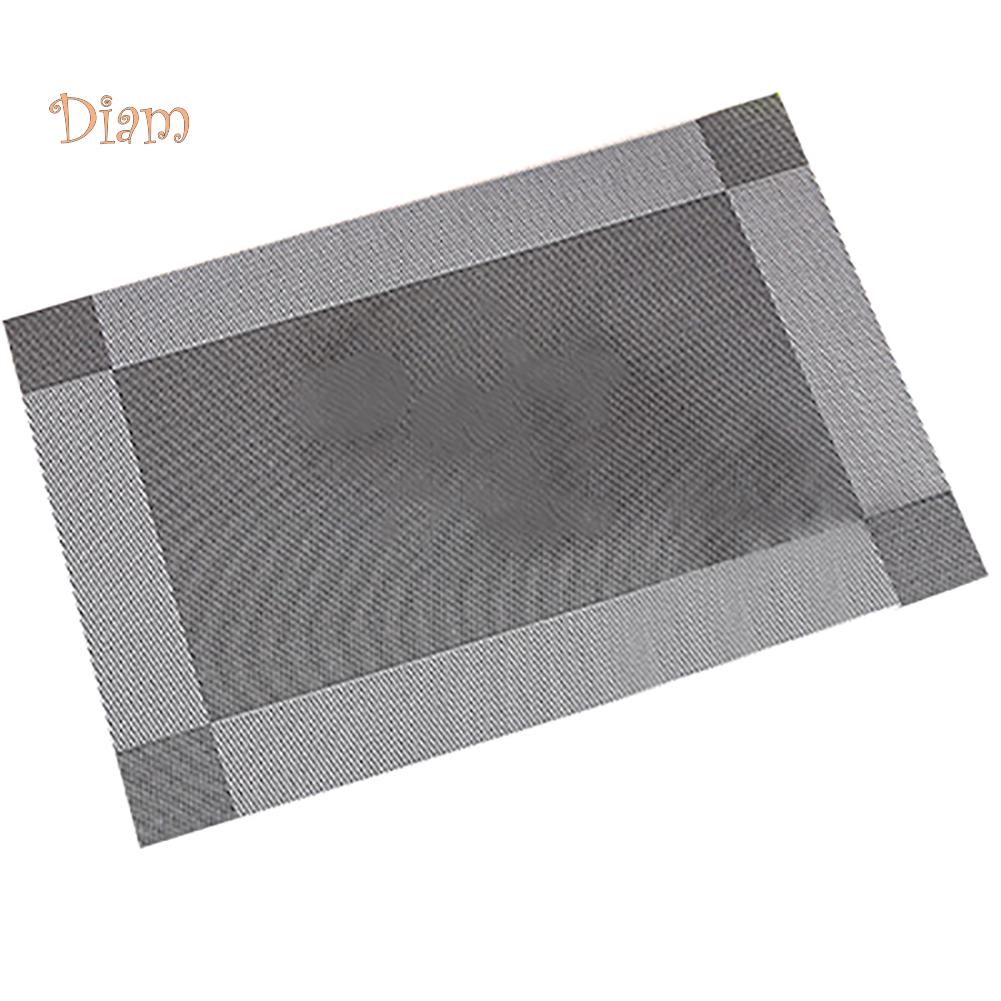 NO.HS PVC Rectangle Placemat Heat Insulated Bowl Dish Mat Dining Table Decor Heat Resistant Mat