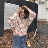 French-style Retro Floral Shirt for Women with A Suit Collar Sweet Rose Pattern Shirt and A Top with A Sense of Design