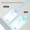 Morandi Color Vertical Work ID Card Holder with Lanyard