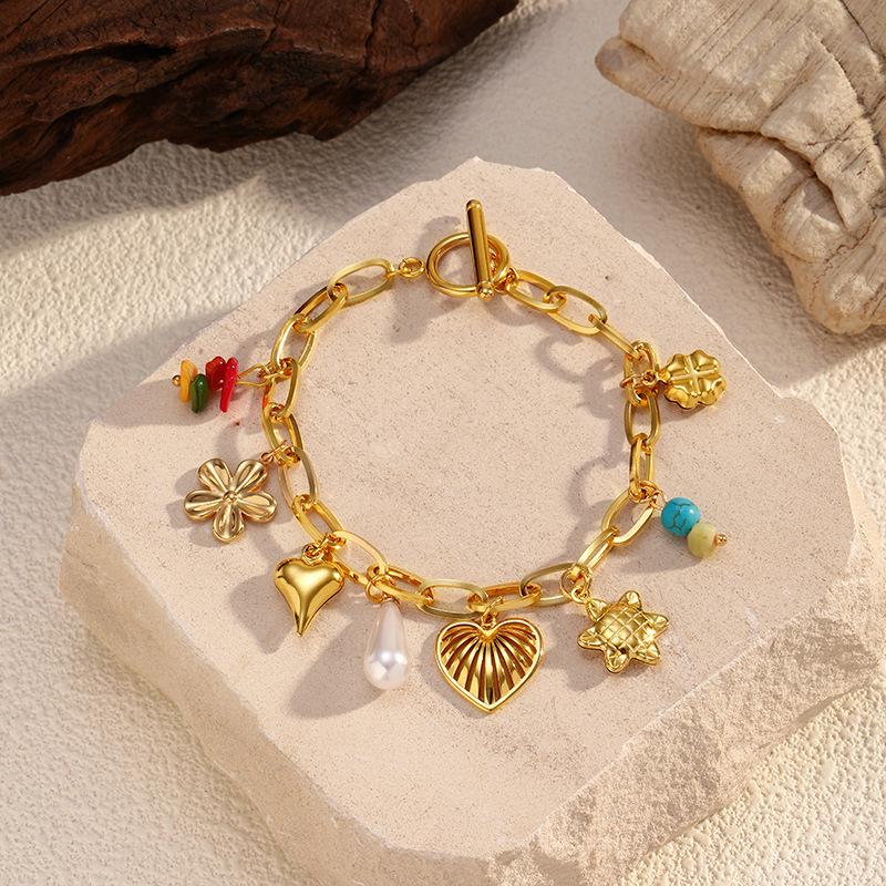 Golden Titanium Steel Electroplated Wind Bracelet Women's Personality Fashion Bracelet Trendy Versatile Accessory
