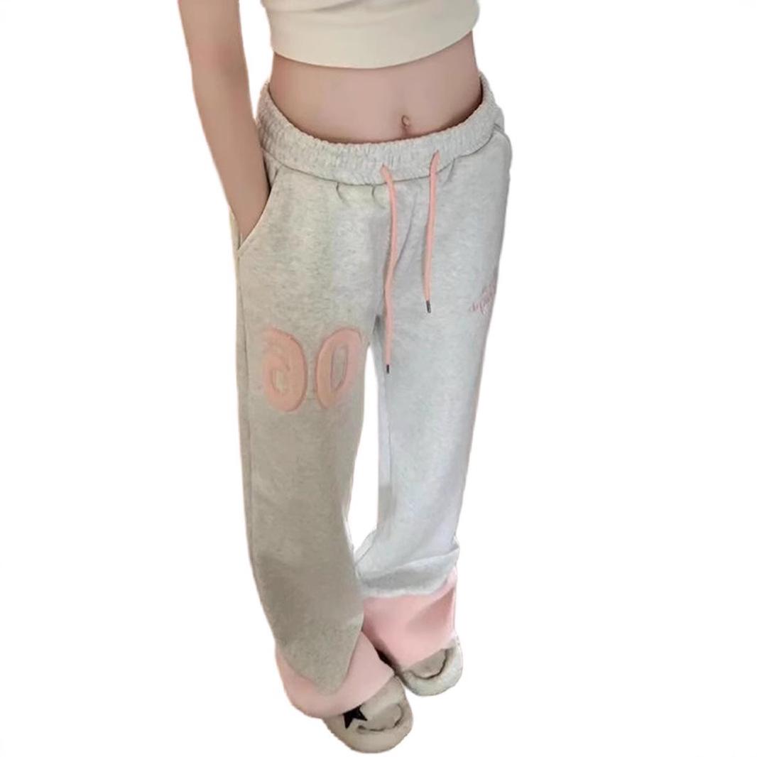 

3D Пояс Хезер Грей Брюки с высокой посадкой и широкими штанинами для женщин - Повседневный стиль Академия Осень/Зима S