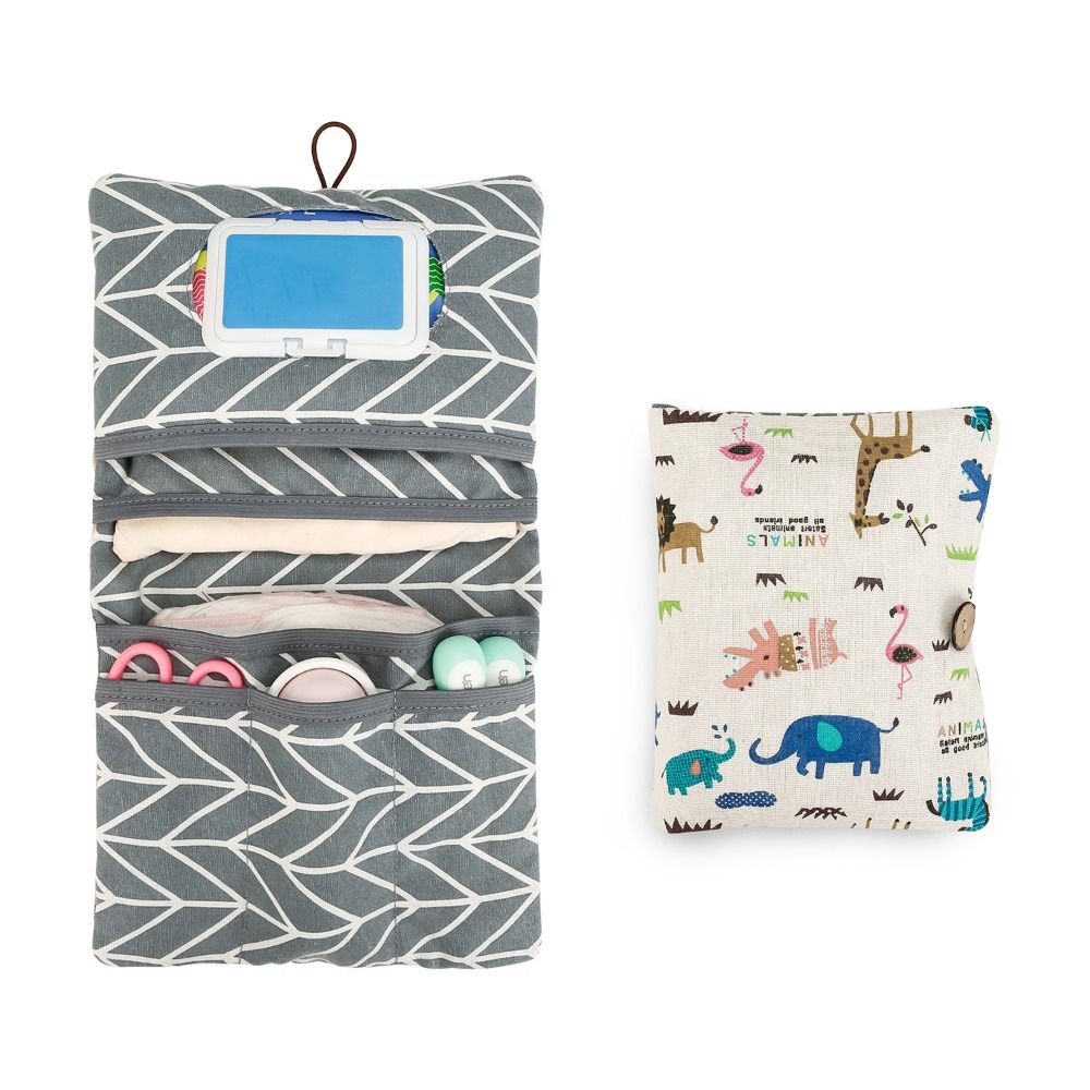 Portable Stroller Storage Bags Cartoon Pattern Baby Toiletry Organizers Diaper Holder  Infants Care