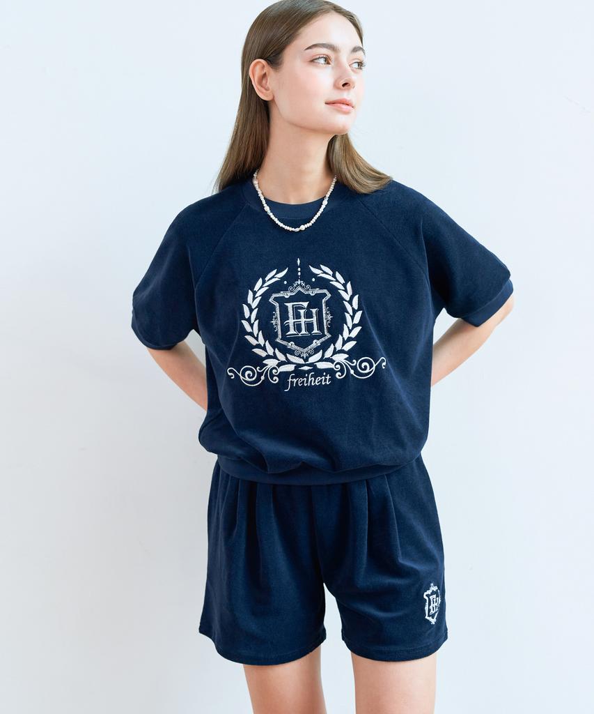 THEFRHT Terry Logo Half Sweatshirt (Navy)