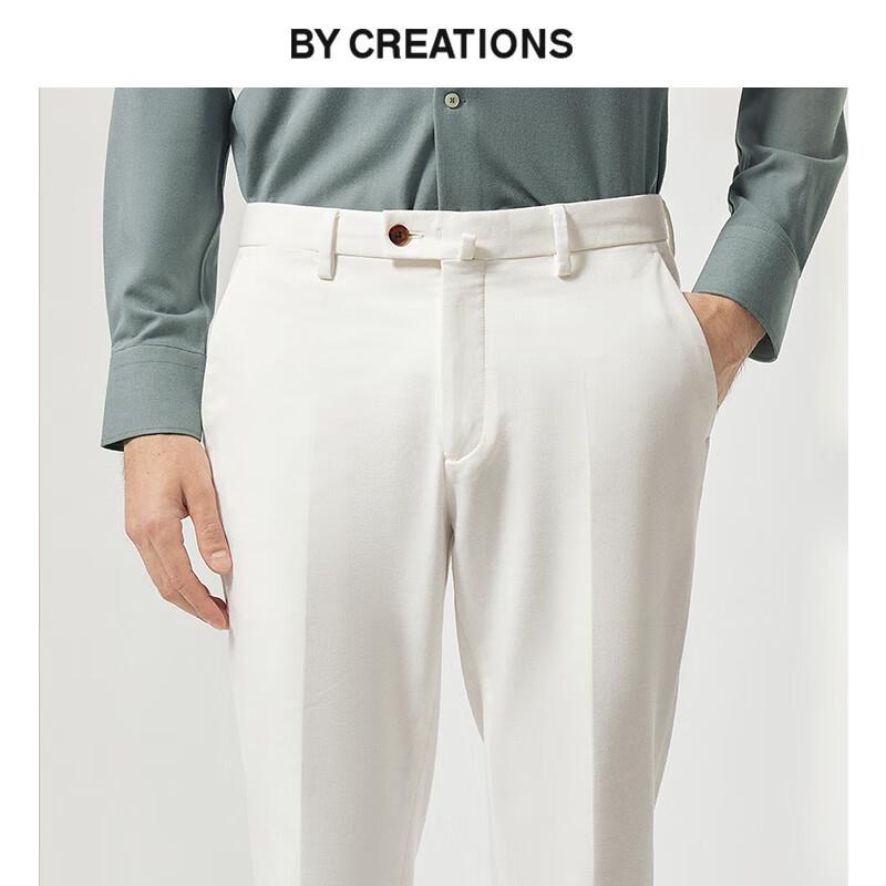 By Creations Men s Slim-Fit Long-Staple Cotton Business Casual Trousers 54