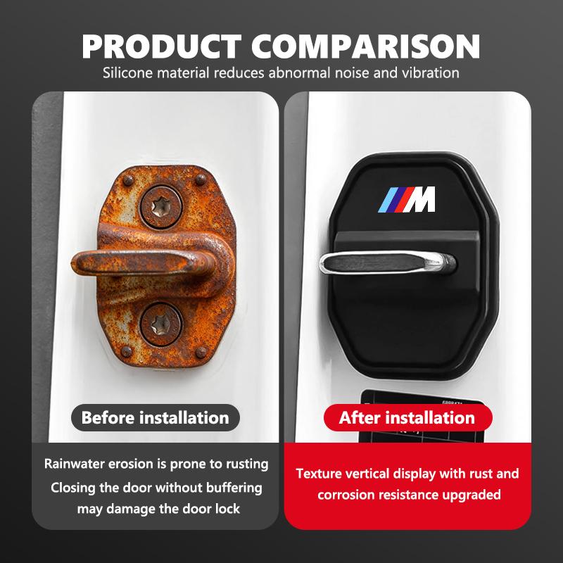 vbjly8 For BMW Silicone Car Door Lock Cover Protect Buckle Cover Latch Stop M 1 3 4 5 6 7 Series X1 X3 X4 X5 G20 G38 F48 E36 E39