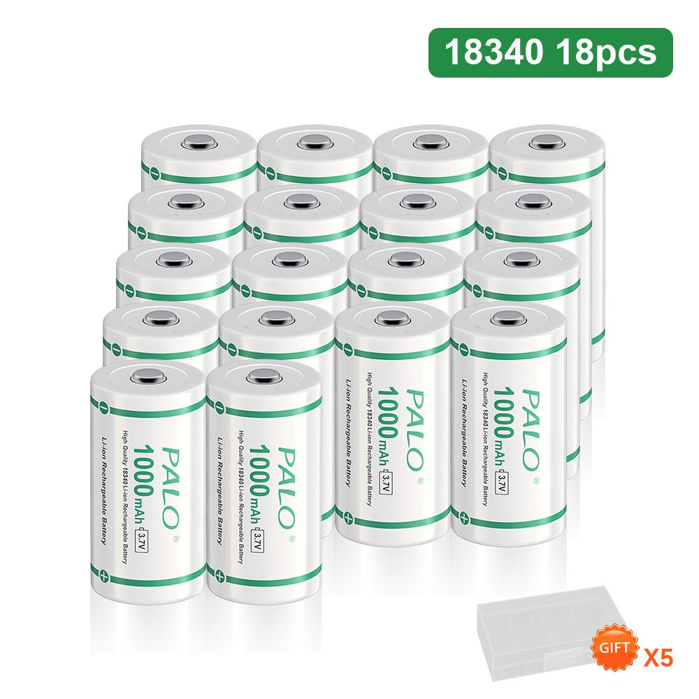 PALO 1000mAh 18350 Lithium Ion Battery 3.7V Rechargeable Li-ion 18350 Cells With Nickel Sheet for Electric Flashlight Toothbrush
