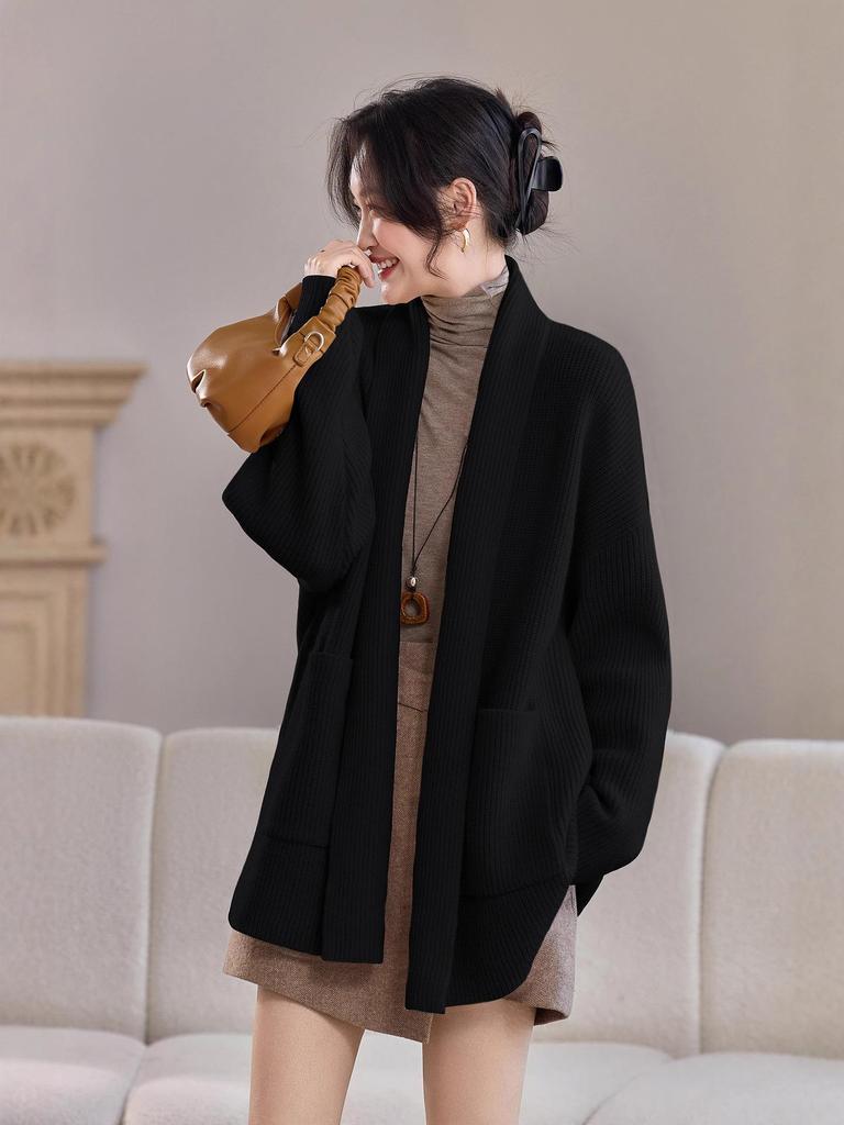 2025 Autumn/Winter Pineapple Stitch Thick Cardigan Coat - Women's Wool Knitwear Sweater