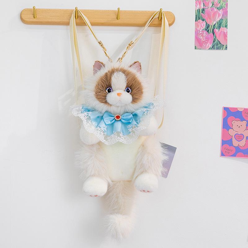 Plush Cat Backpack Doll - Cute Toy Gift for Girls