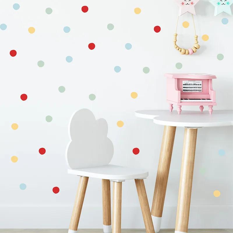 1Pc DIY Mixed Morandi Color Dots Wall Stickers Home Decor Nordic Style Vinyl Art Decals Living Room Kids Bedroom Decoration