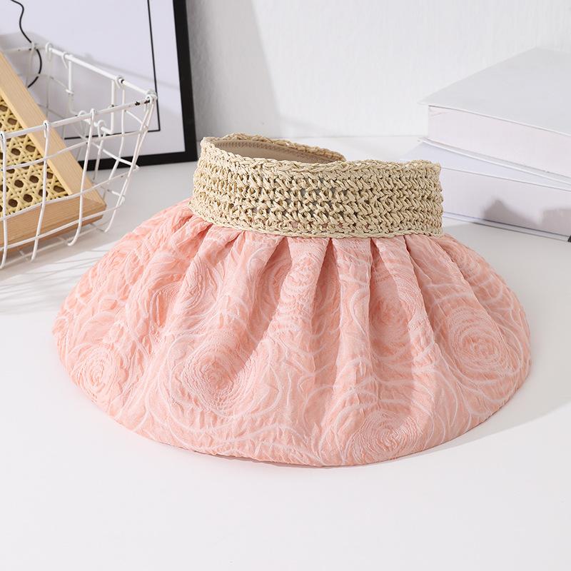 

Летняя шляпа женская солнцезащитная солнцезащитная шляпа летняя уличная дышащая вязаная маленькое лицо поля One Size