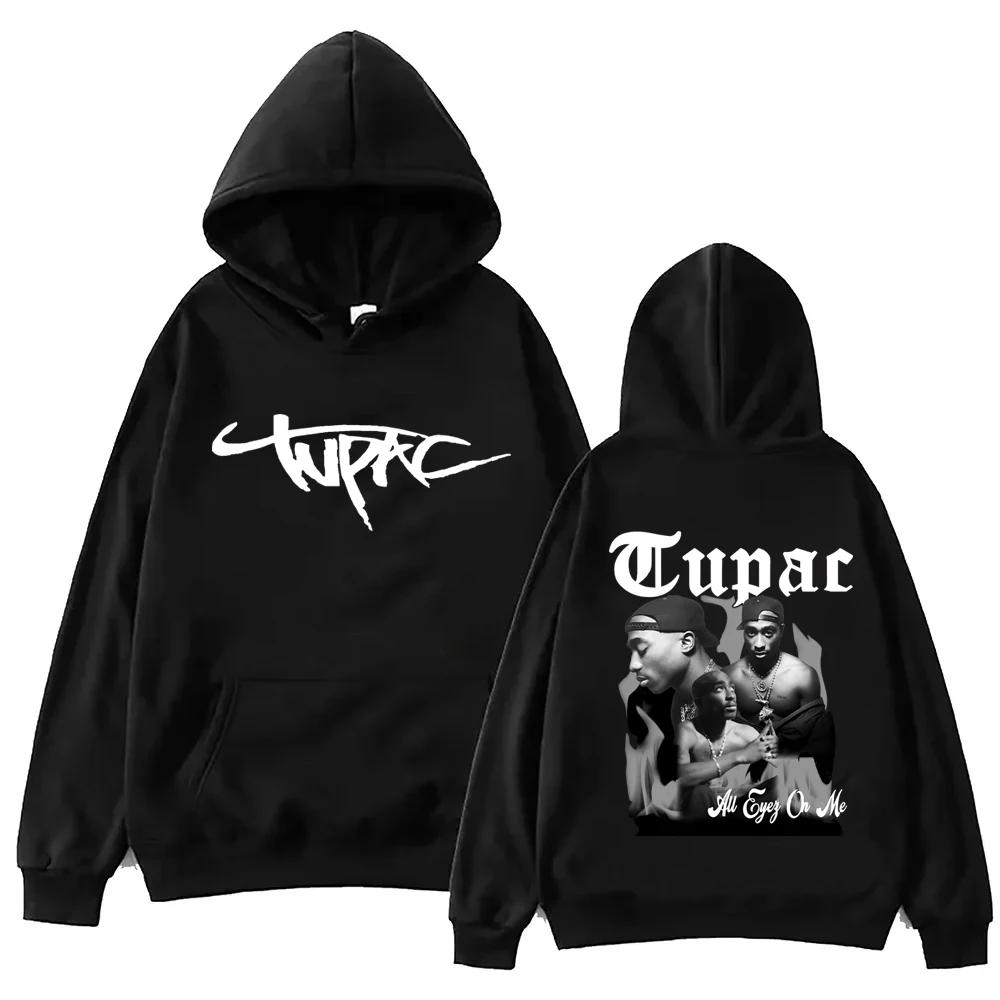 Tupac 2pac Male and Female Rap Hoodies Hip-hop Casual Wear Shakur Printed Sweatshirts Wool Hat Casual Wear Popular Fashion