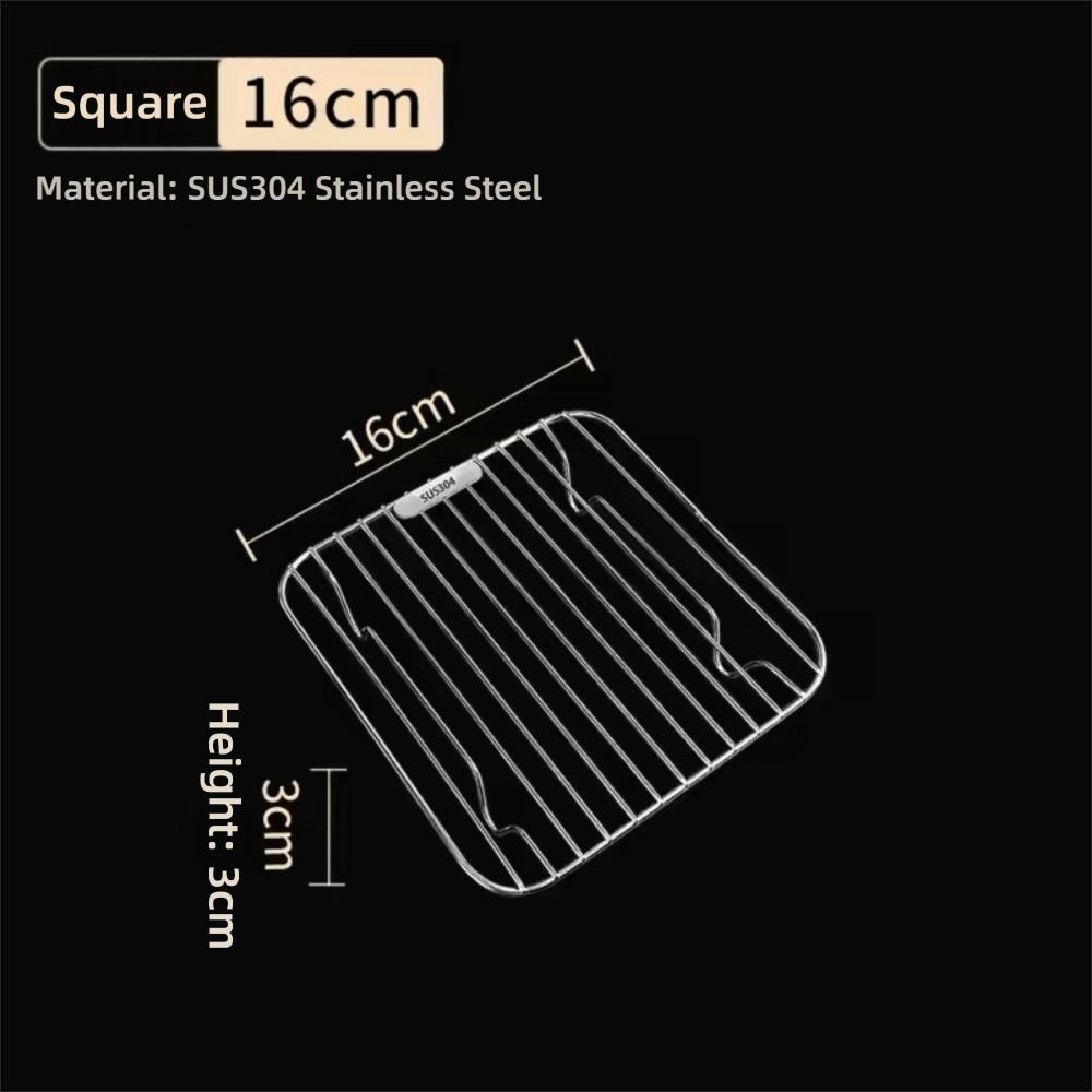 Round Square Cooking Rack 304 Stainless Steel With Foot Air Fryer Rack Thicken Grid Grill Home Kitchen Oven Steamer Cooker