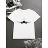 European Sizes Airplane Silhouette Print Kids' T-Shirt, Children's Short-Sleeve Cartoon Fashionable  Fun Top, Base Layer for Boys