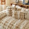 EIFLOY-Colorful Winter Faux Rabbit Fur Sofa Cover, Plush Corner Couch Slipcover, Thick Furniture Protector, Non-slip, Super Soft