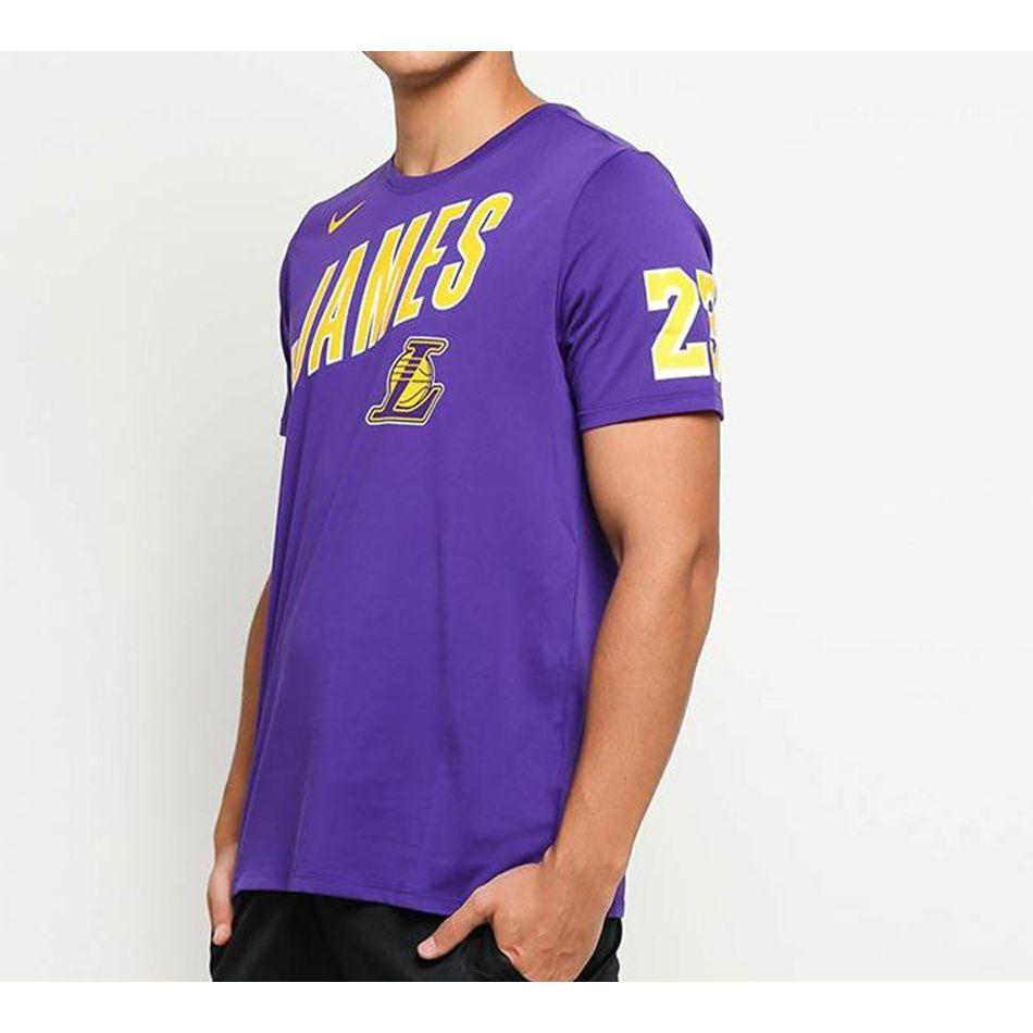 Nike Los Angeles Lakers LeBron James Sports T-Shirt Men Tops Purple AH0078-551