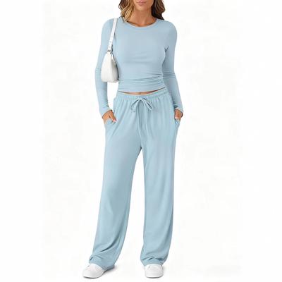 2025 Women's Casual Solid Color Long Sleeve Autumn/Winter Sports Set