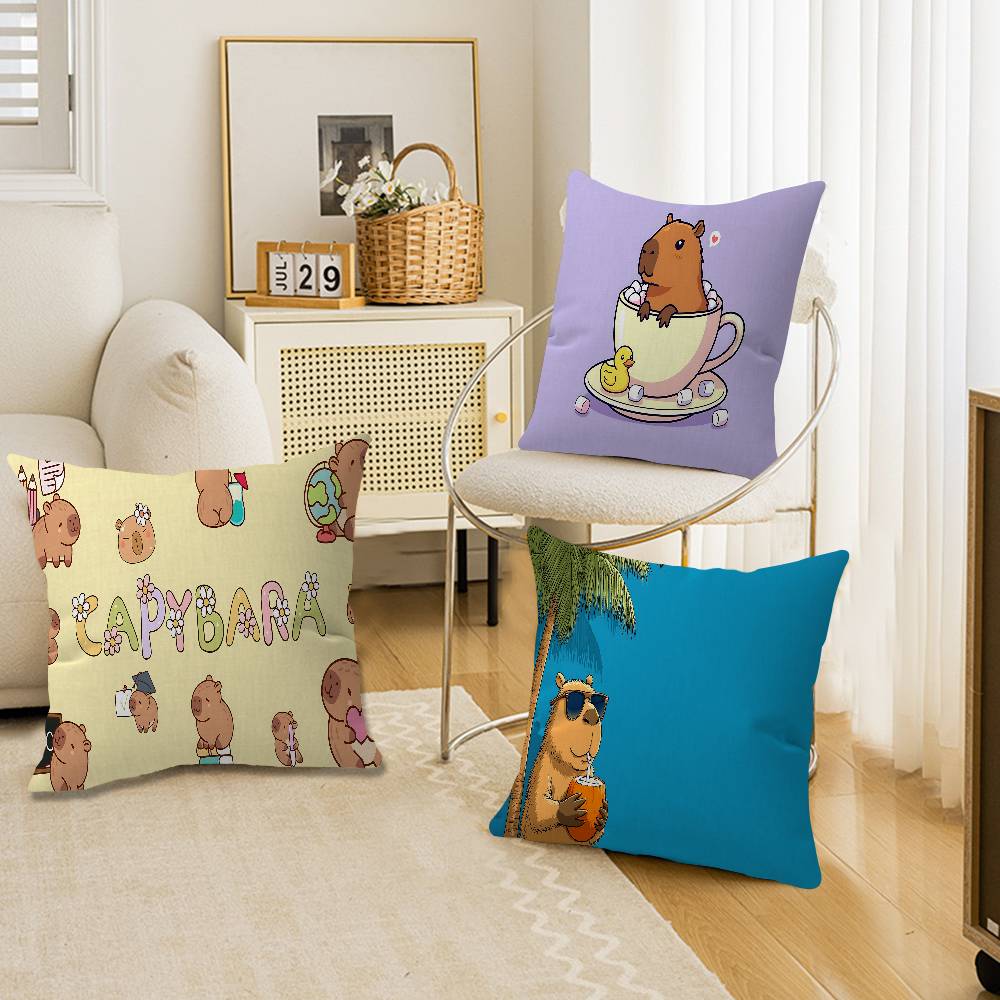 Cute Capybara Pillow Anime Pillow Sofa Bed Head Pillow Cover Cushion Cover 45x45 cm Fashion