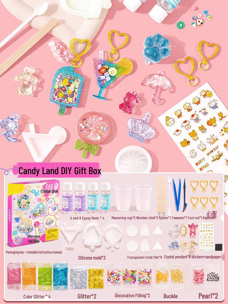 Children s DIY Crystal Resin Pendant Kit - Creative Handmade Gift for Girls
