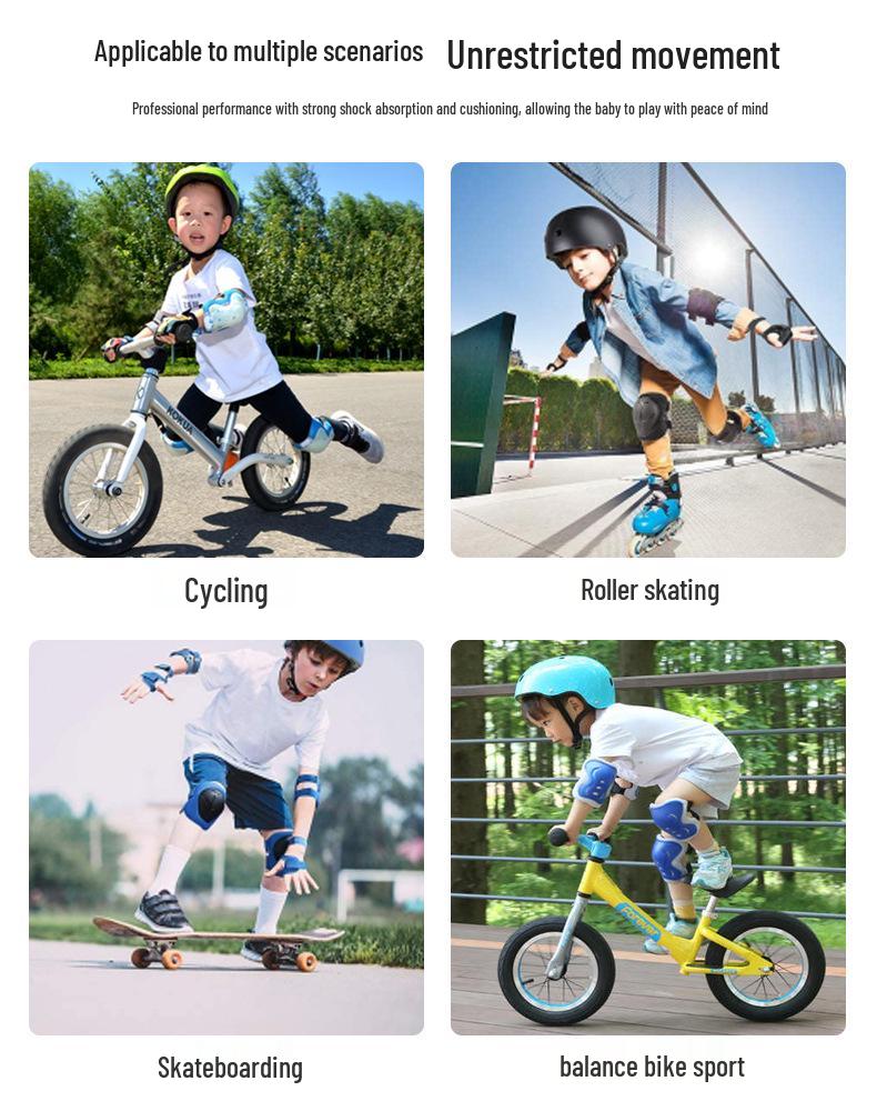 Children's Balance Bike & Sports Protective Gear Set: Ski, Skate, Knee Pads, Elbow Pads, Wrist Guards