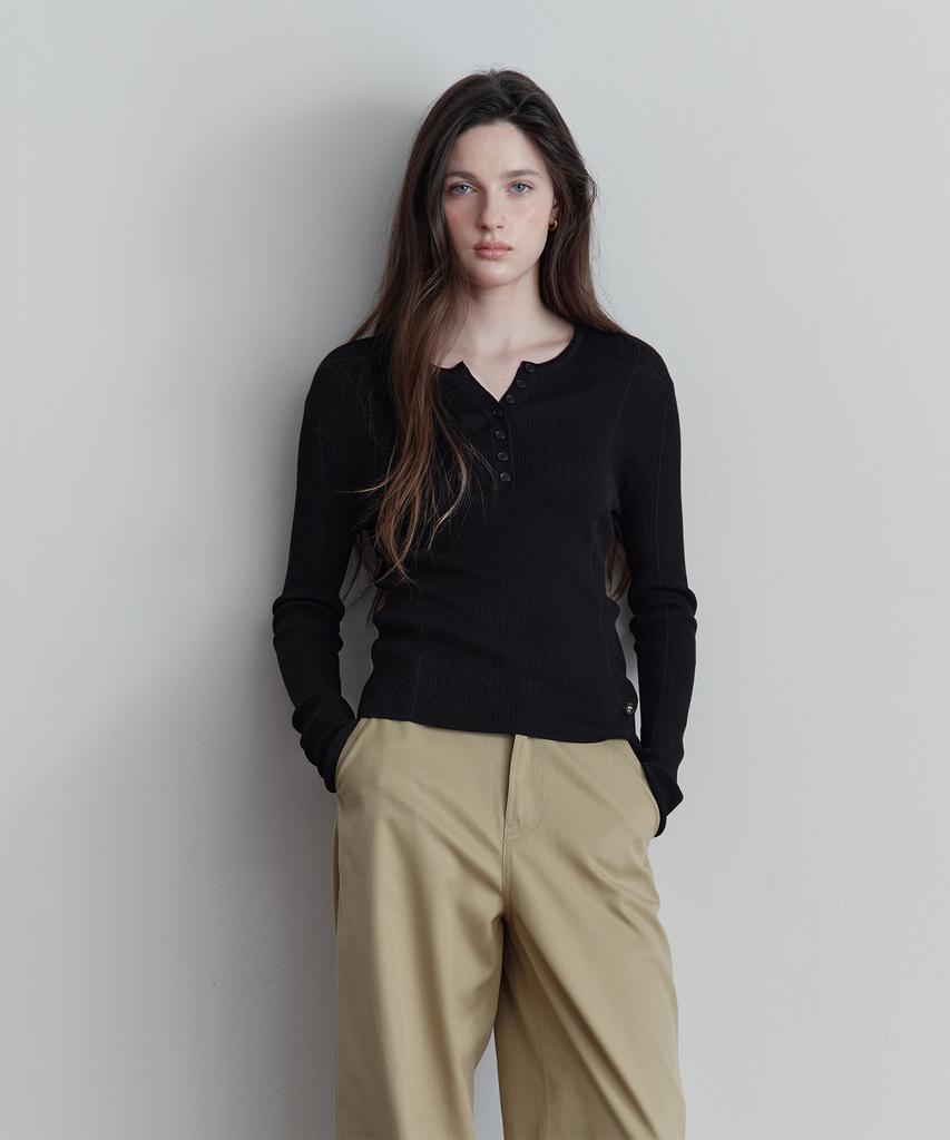 JUCYJUDY Henley Neck Knit Jzkt021C