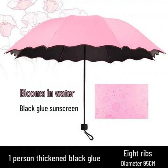 

Ladies Folding Parasol: Water-Activated Blooming UV-Blocker & Rain Shield Umbrella with Custom Logo Options.