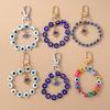 Bohemia Turkish Lucky Evil Eye Keychain Handmade Beadbed Bracelet Key Ring for Women Girls Handbag Pendants DIY Jewelry Gifts