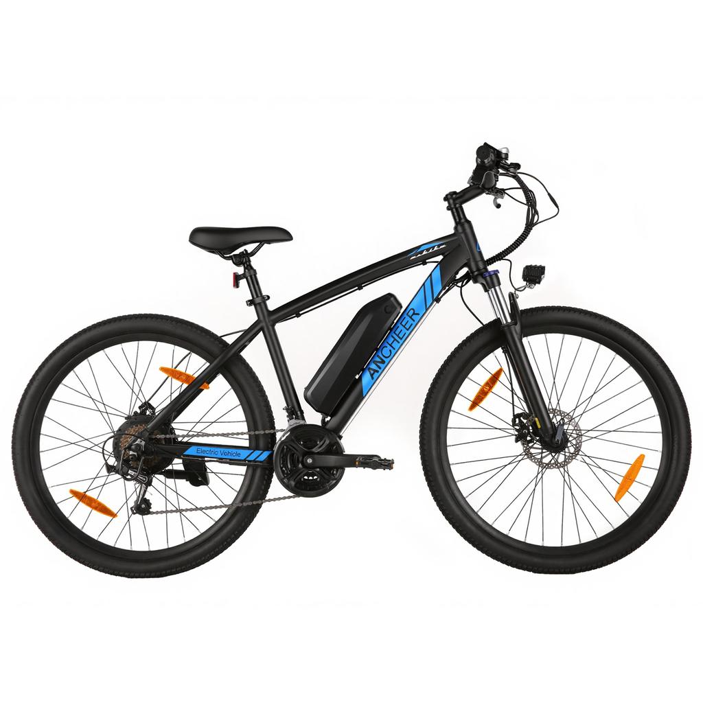 ANCHEER 27.5 inch electric bicycles with 250W motor, 36V 10.4Ah replaceable battery, e-MTB