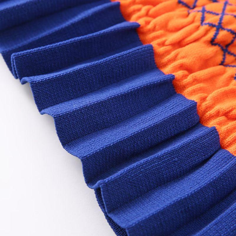 Kaslead New Women clothes Western Style Fashion Color Matching Honeycomb Sleeveless Knitted Top