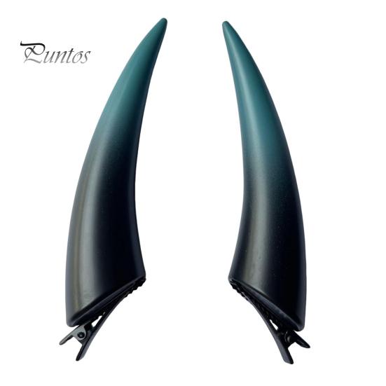 

1 пара заколка для волос в форме рога демона в темном готическом стиле, заколка для волос на Хэллоуин, повседневная заколка для волос для косплея, вечеринки, театра синий