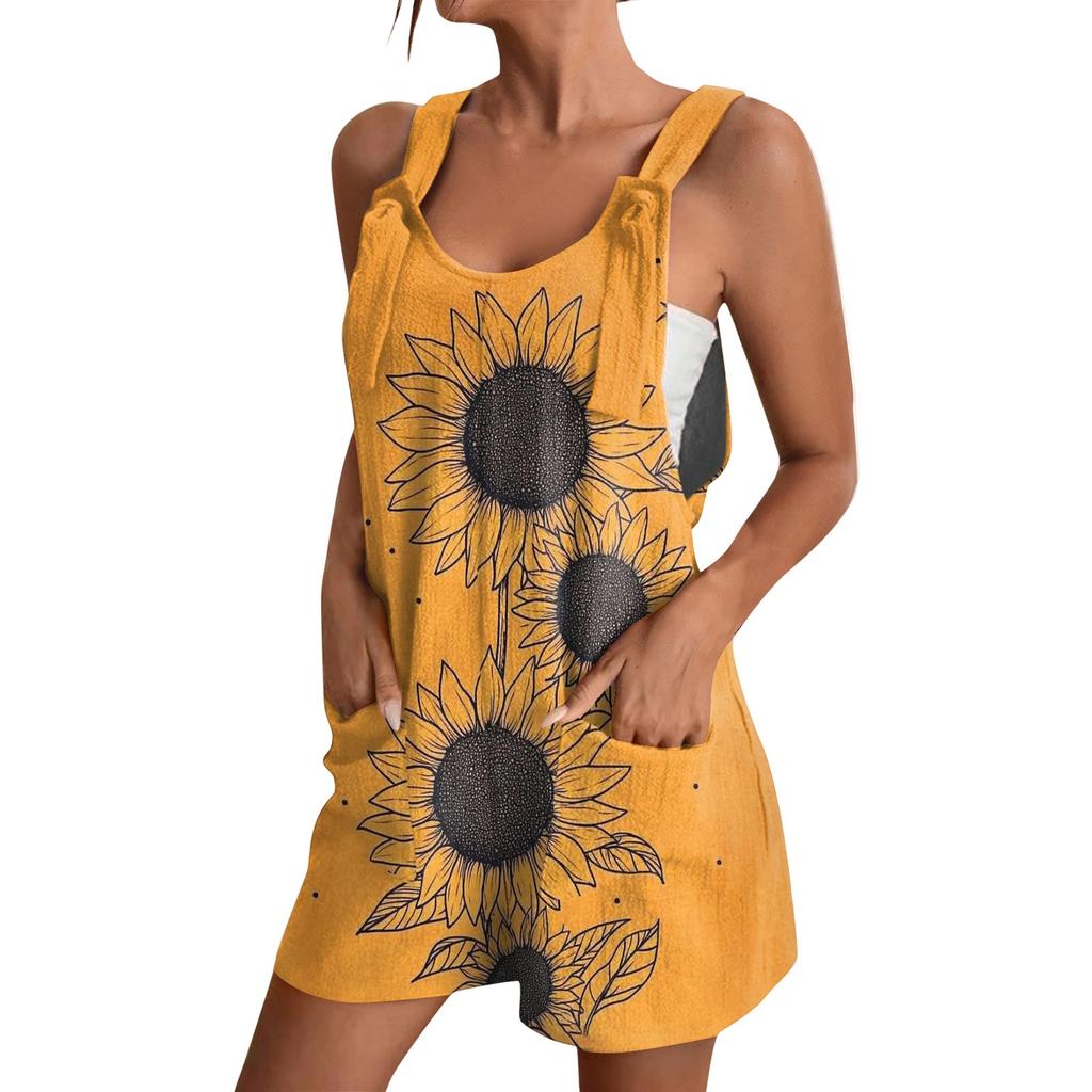 Women's Fashion Floral Print Jumpsuit Casual Jumpsuit Shorts